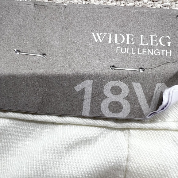 Soft Surroundings Pants Womens 18W Cream White Driftwood Wide Leg Split Hem NWT - Picture 11 of 13